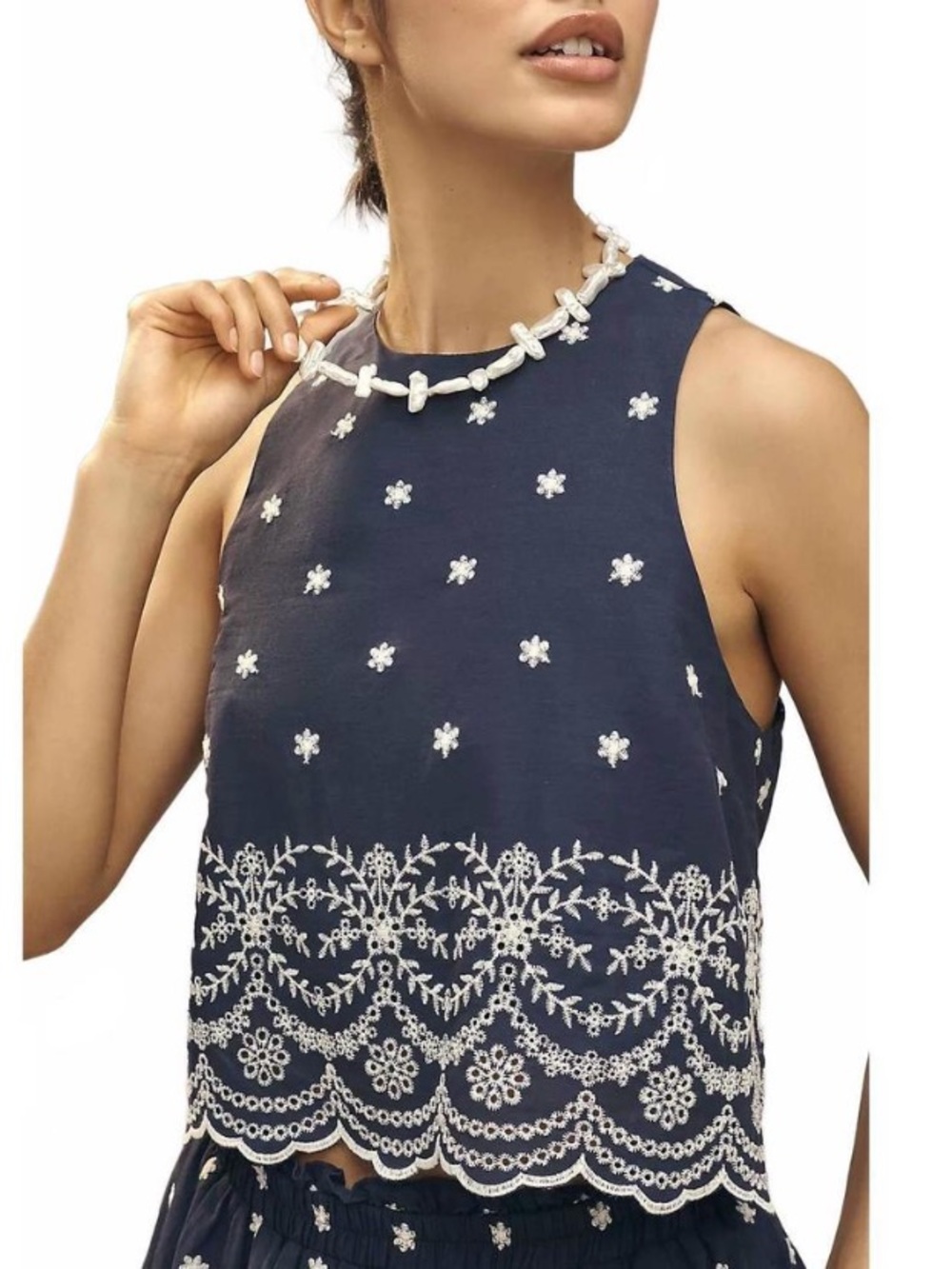 En Saison Nara Cotton Boho Coastal Tank Top Size Small Anthropologie
